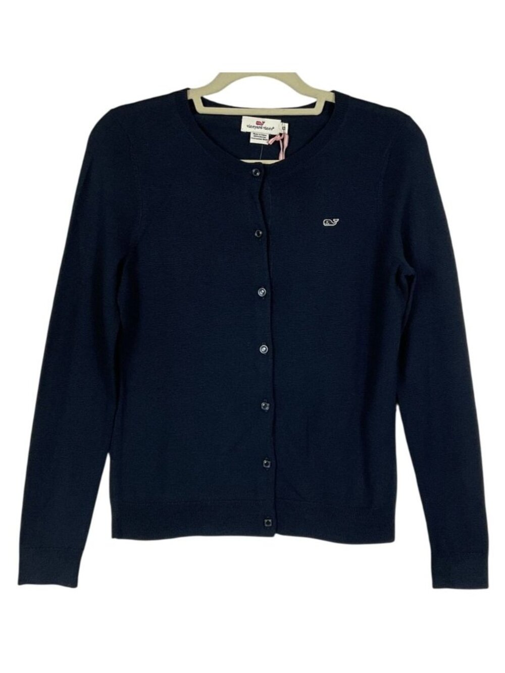 Vineyard Vines Navy Blue Button Front Cardigan Sweater Women's XS NWT Whale Logo